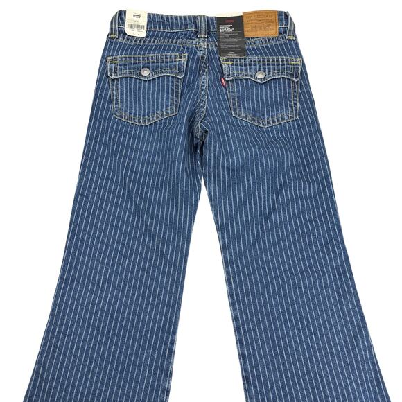 NWT LEVI'S Premium Noughties Bootcut Pinstripe Denim Jean Low Rise Y2K Sz 25 - Picture 7 of 8